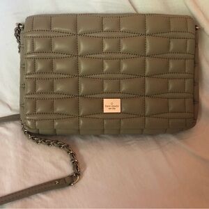 Kate Spade Grey Quilted Crossbody Bag
